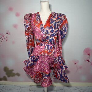 CQ BY CQ Long Sleeve Wave Mini Party Dress Size Small